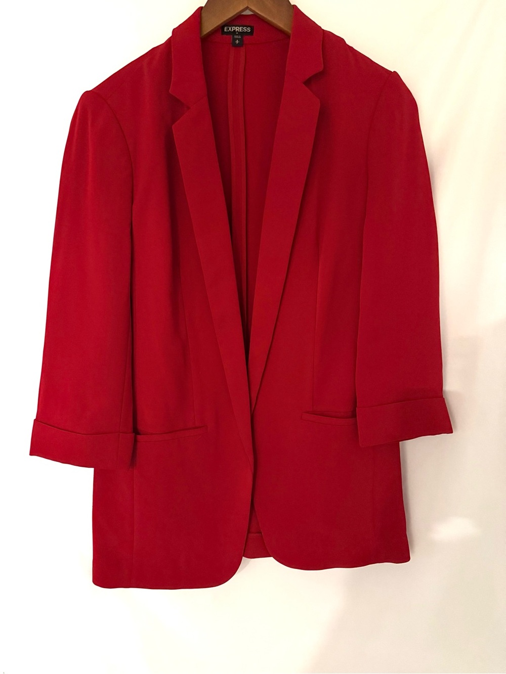 Express Red Open-Front Blazer - Picture 2 of 8